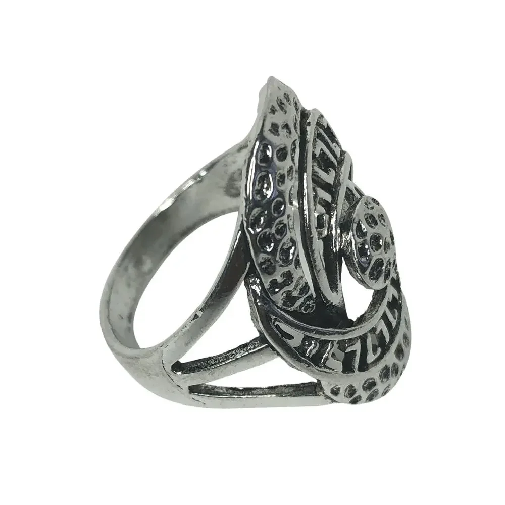 Long Boho Silver Ring - Size 10